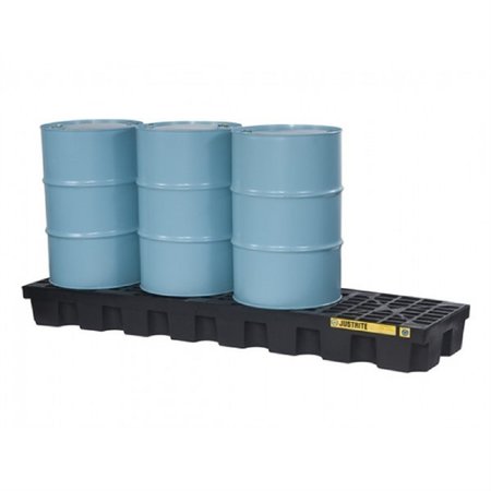 JUSTRITE In-Line 4 Drum Spill Control Pallet with 73 gal. Capacity 28631